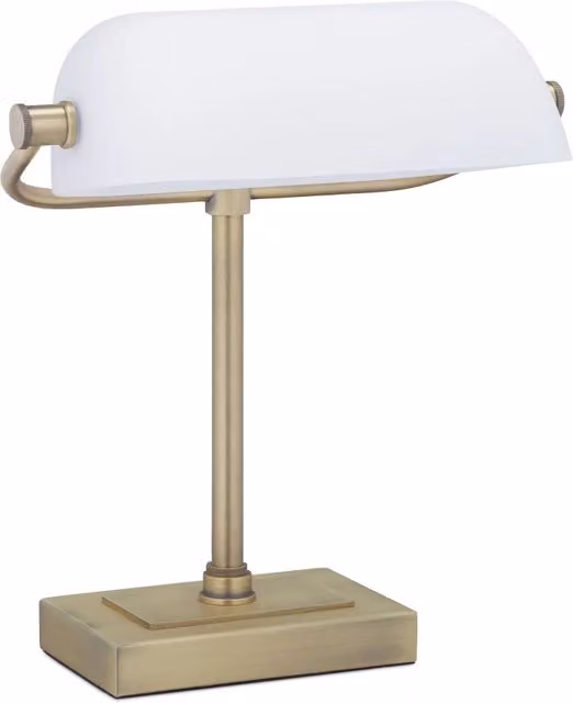 Lampada da scrivania antica in stile art déco paralume inclinabile 40 x 20 x 20 cm in metallo bianco 13_0011717