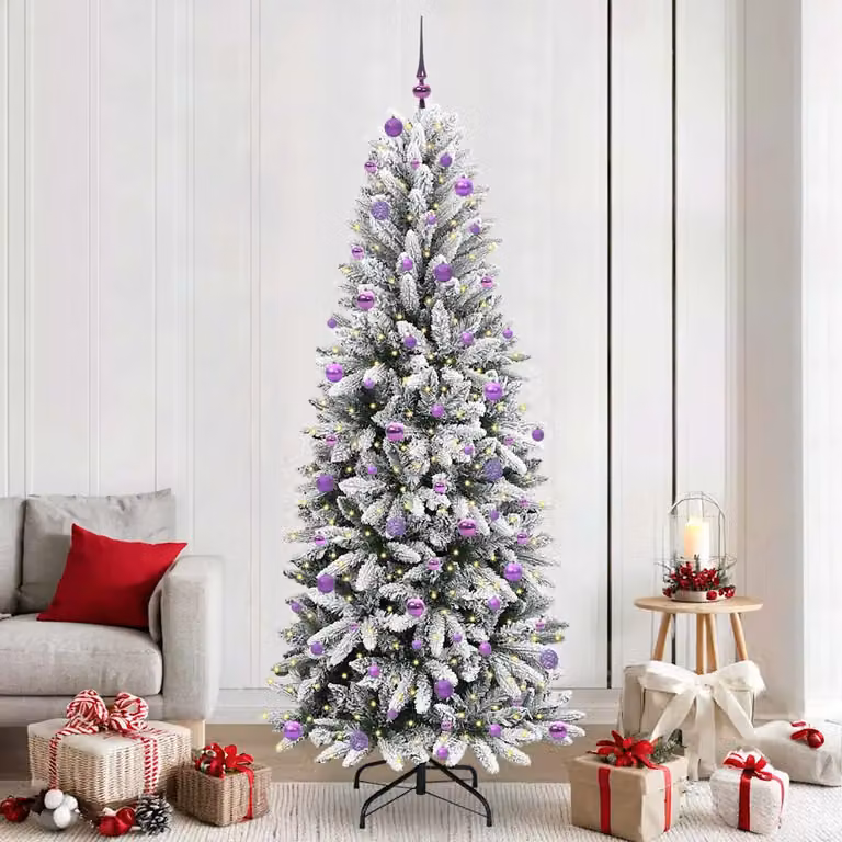 Albero di Natale artificiale moderno vidaXL bianco con 300 LED luce bianca calda, Altezza: 240 cm