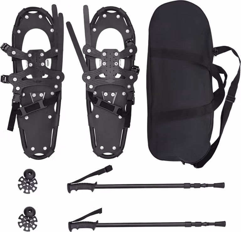Racchette da neve 3 in 1 con bastoni da trekking Nero