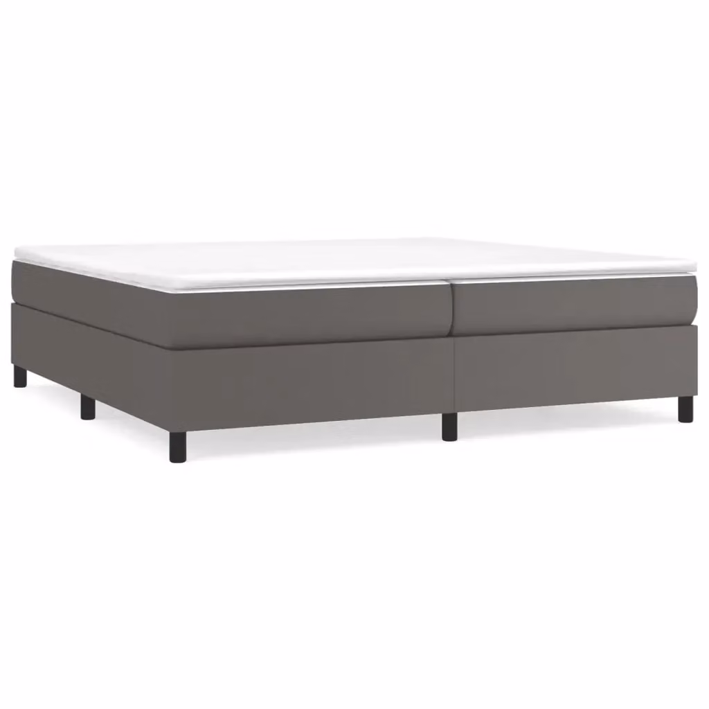 Struttura Letto a Rete a Molle Giroletto in Similpelle Grigio 200x200 cm – 2