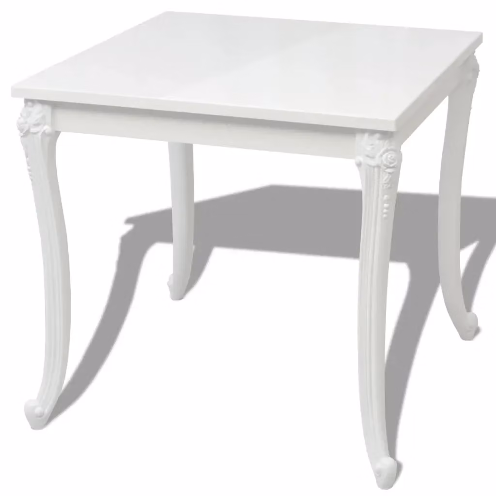 Tavolo da pranzo quadrato moderno vidaXL bianco lucido L/P/H: 80 x 80 x 76 cm – 2