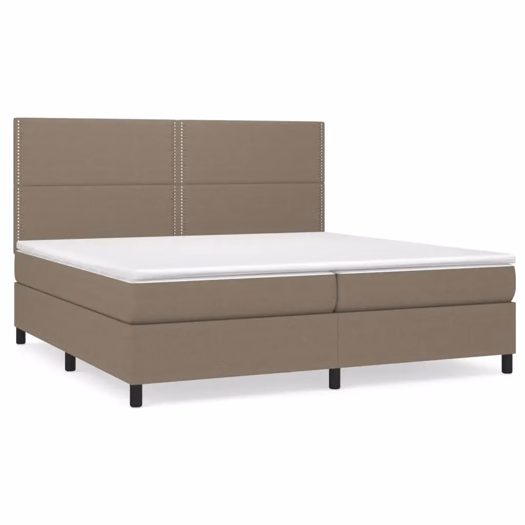 Letto Ibrido con Giroletto a Molle e Materasso vidaXL, Colore Beige e Bianco, L/P: 200 x 200 cm – 2