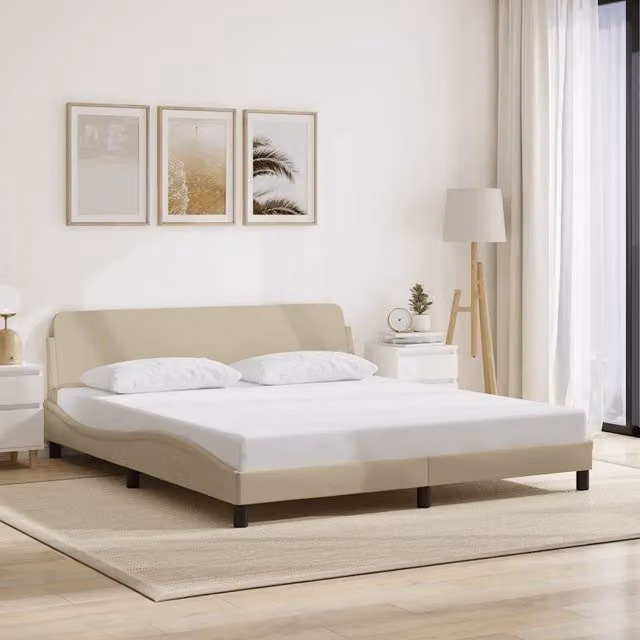 Giroletto-Struttura Letto Dover Crema 180x200 cm in Tessuto