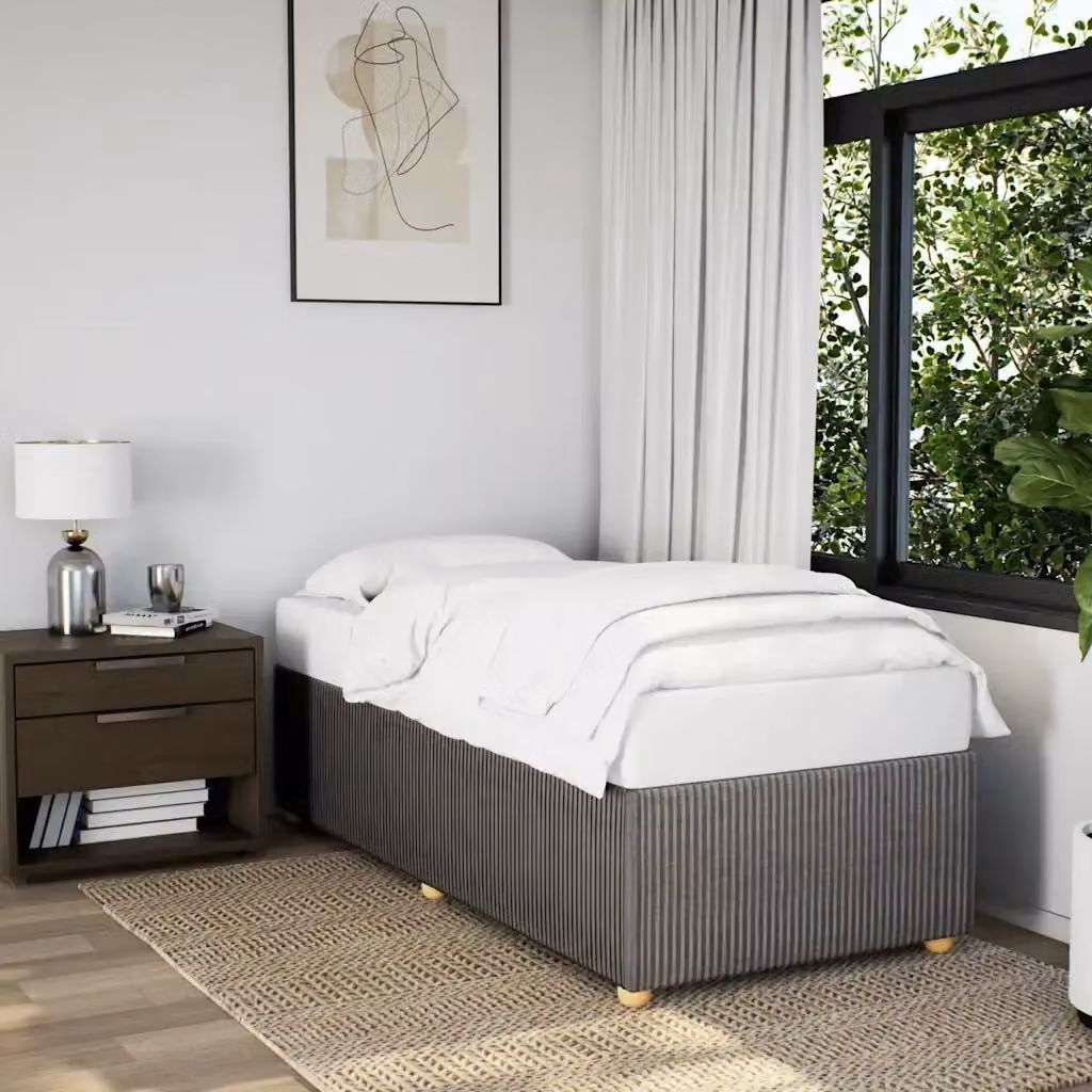 Letto singolo per adulti DESIGN IN in tessuto color tortora L 80 x P 200 cm – 2
