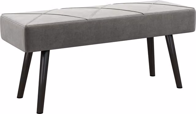 Panca fondo letto imbottita in velluto grigio con gambe in metallo HOMCOM L 100 x P 36 x H 45 cm