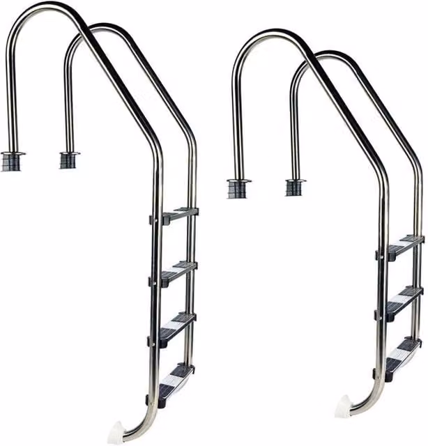 Scaletta per piscina interrata STANDARD in acciaio Inox AISI 304L Configurazione: 4 Gradini
