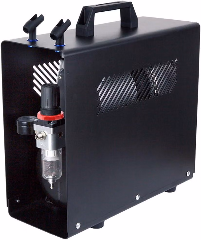 Compressore per aerografo - Mini compressore con serbatoio da 3 litri - Senza olio - Avviamento e arresto automatici e funzionamento silenzioso