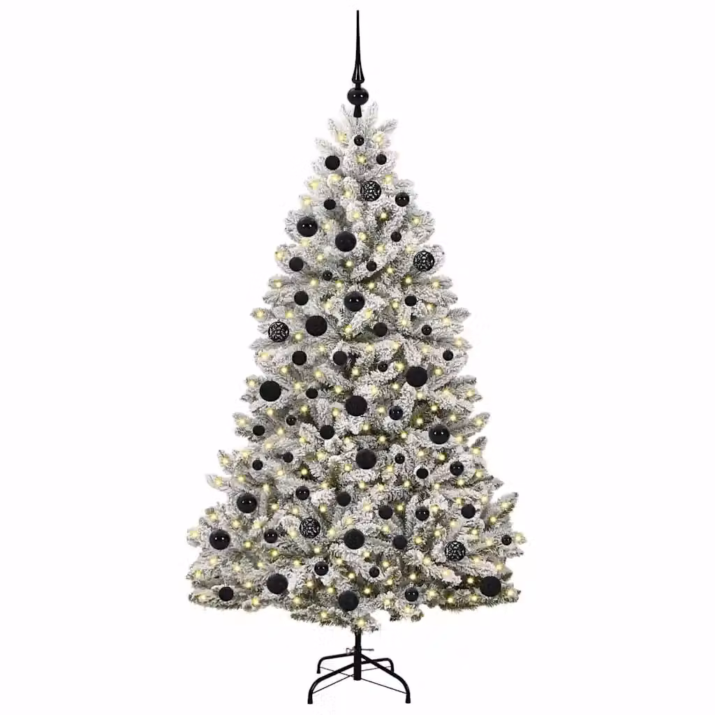 Albero di Natale artificiale moderno vidaXL con 300 LED bianco caldo, verde e bianco, Altezza: 180 cm – 2