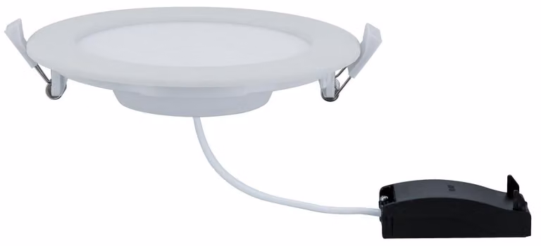 Set da 6 pannelli da incasso rotondi da 12 W, apertura di incasso 15 cm, 3000 Kelvin, 835 lm (equivalenti a 80 W), IP44, per bagno, doccia ed esterni, colore bianco