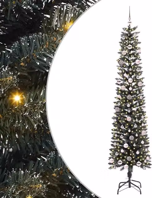 Albero di Natale artificiale moderno vidaXL verde con 300 LED luce bianca calda, Altezza: 240 cm