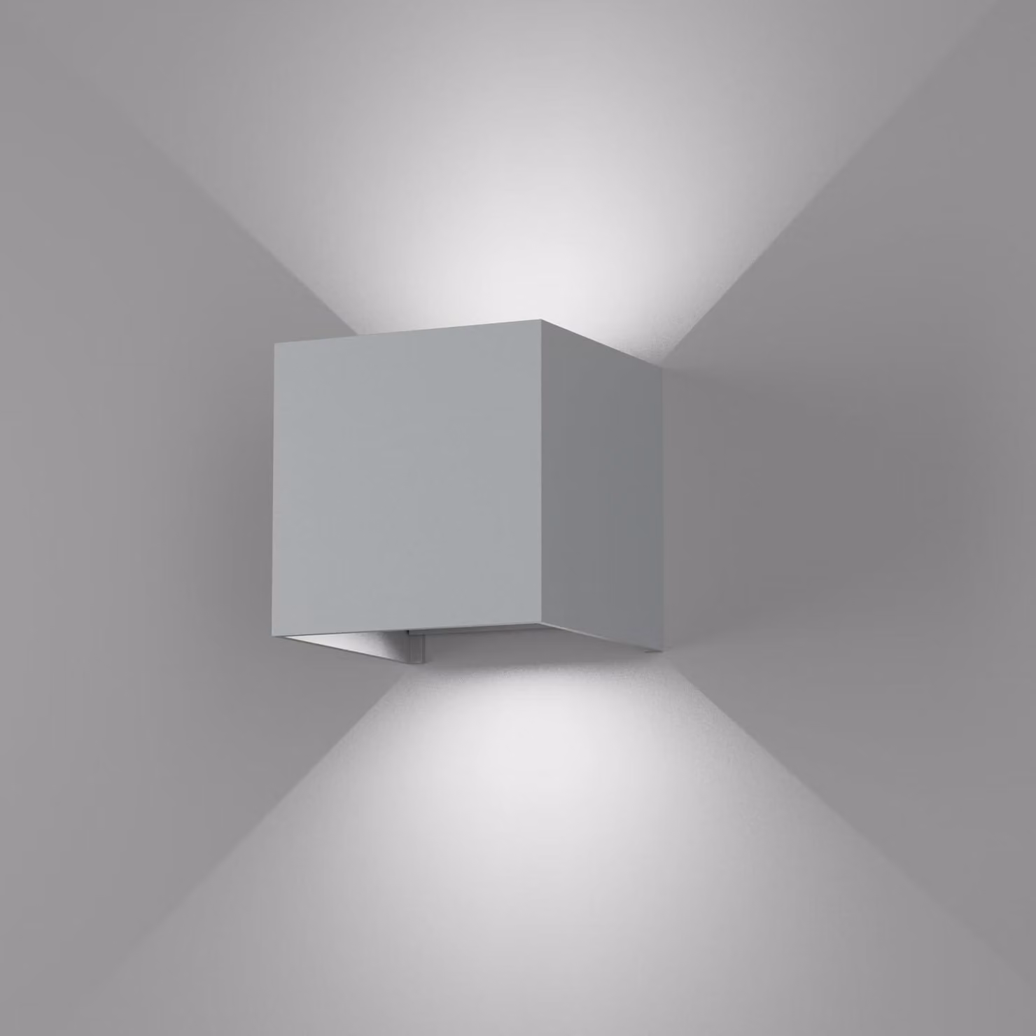 Lampada a LED da parete, 12W, luce bianca fredda 6000K, grado di protezione IP65, regolabile, colore grigio