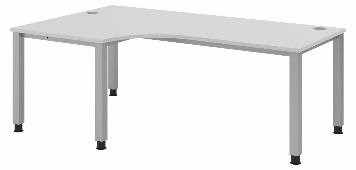 Scrivania bümö Serie Q - Struttura: argento, finitura: grigio, dimensioni: scrivania angolare 200 x 120 cm