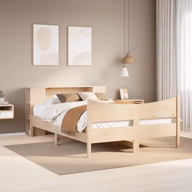 Letto senza Materasso 135x190 cm in Legno Massello di Pino 3323308