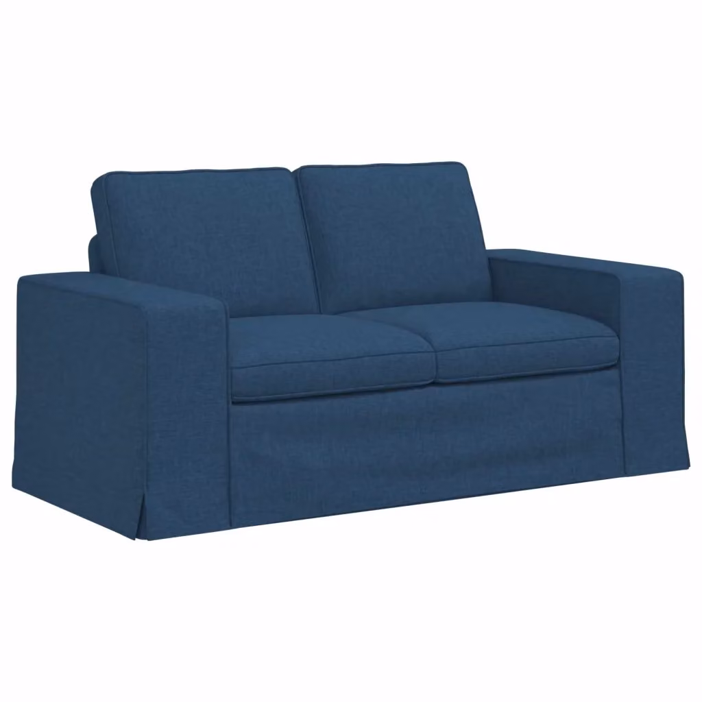 vidaXL Divano Moderno in Tessuto Blu con Struttura in Metallo L: 162 cm, P: 80 cm, H: 82 cm – 2