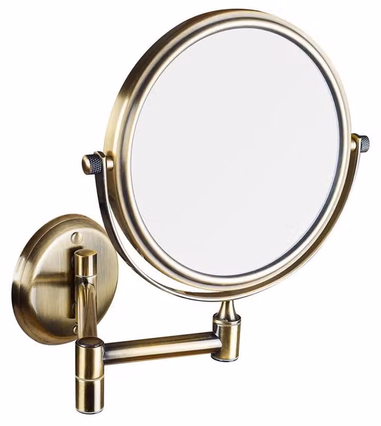 Specchio cosmetico Bemeta Retro a doppia faccia, diametro 140 mm, bronzo