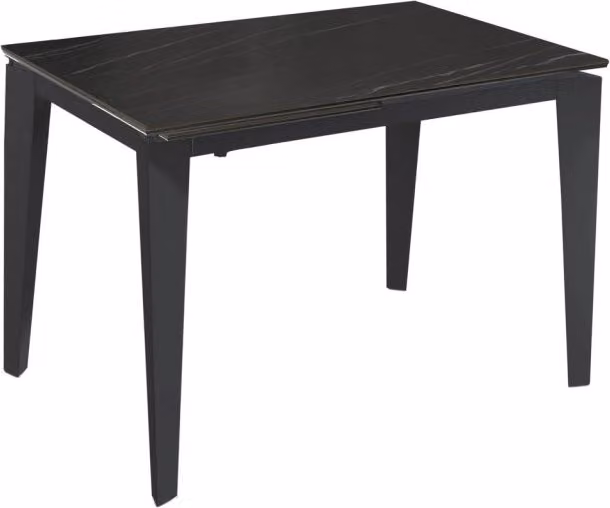 Tavolo da pranzo allungabile Sololed con top in ceramica nera e struttura in metallo, L/P: 120/170 x 80 cm