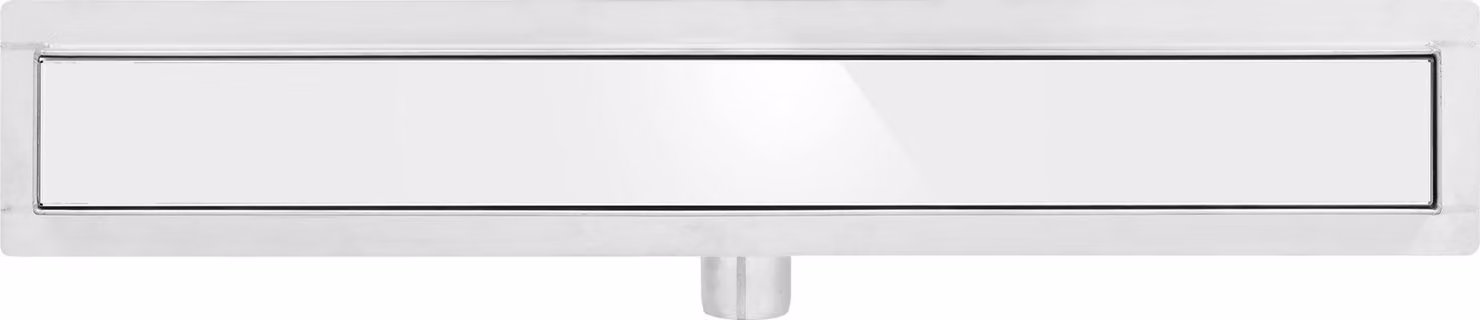 Canaletta doccia, scarico a pavimento 80cm Vetro bianco