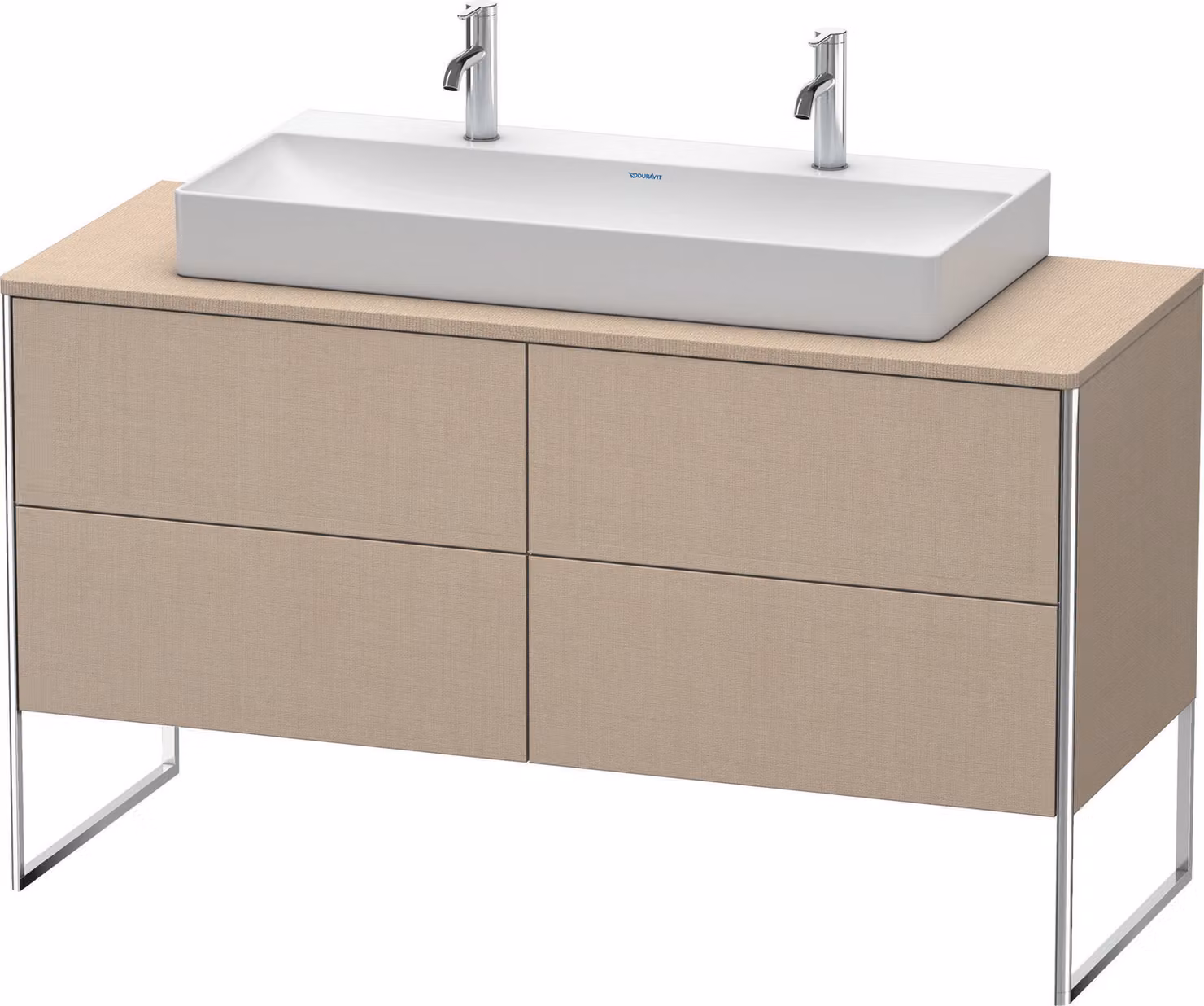 Duravit XSquare Meuble sous-vasque sur console au sol, 4 tiroirs, 1400x778x548mm, XS4925M7575, XS4925M7575