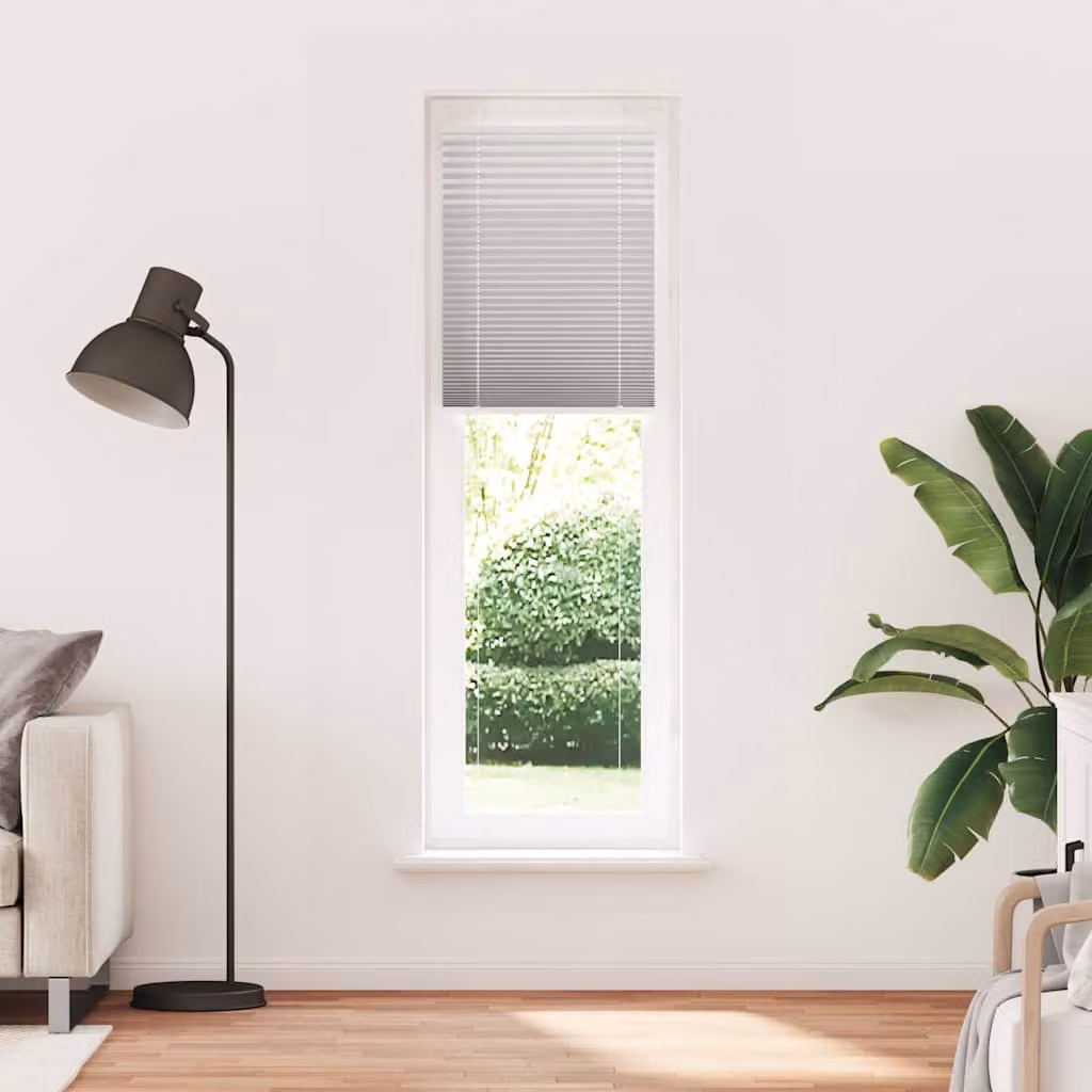 Tenda Plissettata vidaXL Grigio Semi-trasparente L: 65 cm, H: 200 cm