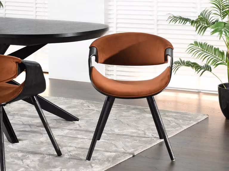 Sedia da pranzo di design SAROLTA - rame / nero