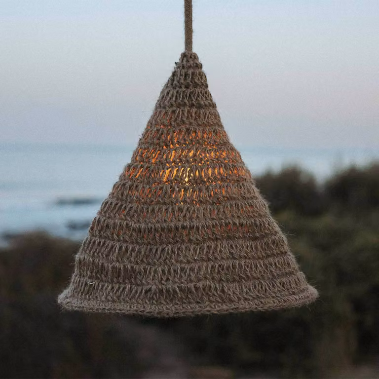Newgarden Lampada a sospensione Maro, naturale, alghe marine, Ø 30 cm, IP44 dimmerabile, Legno chiaro, Legno, Scandinavo