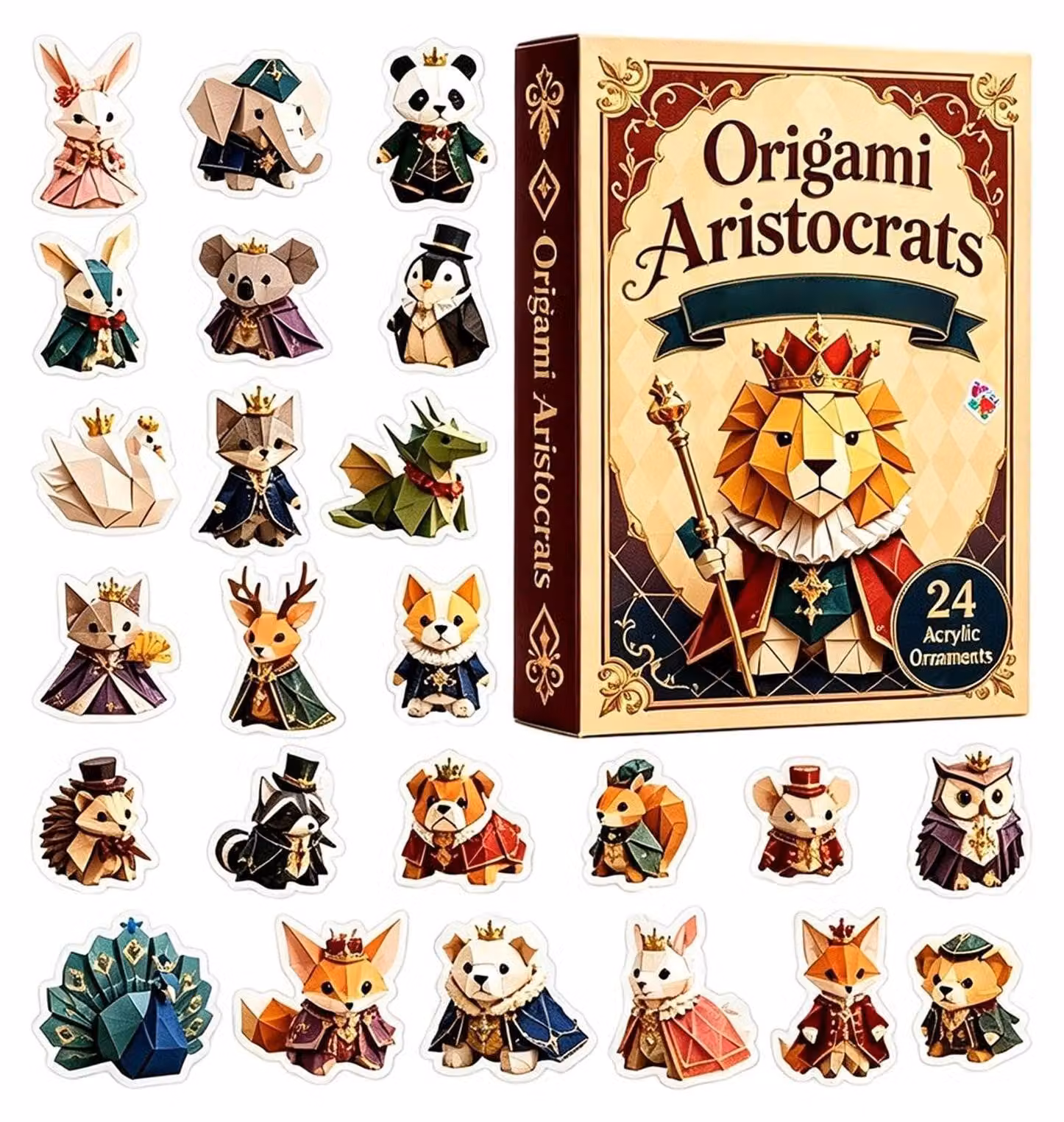 Calendario dell'Avvento natalizio con figurine di animali