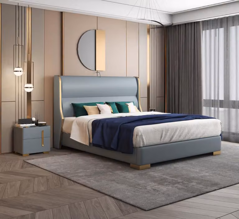 Betten Doppel Schlaf Zimmer Holz 180x200cm Bett Polster Design Luxus