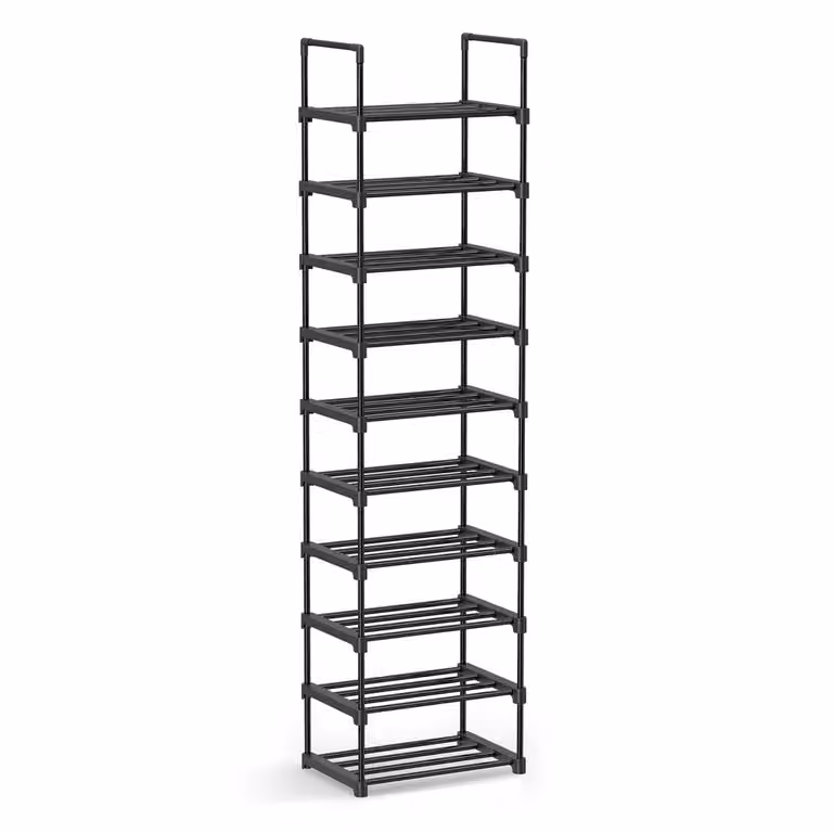 Scaffale Scarpiera a 10 Ripiani, Nero