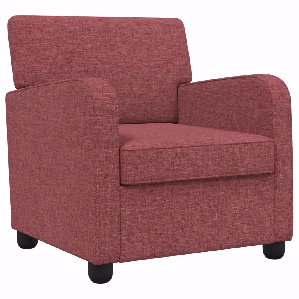 Poltrona lounge moderna vidaXL in tessuto rosso con braccioli – 2