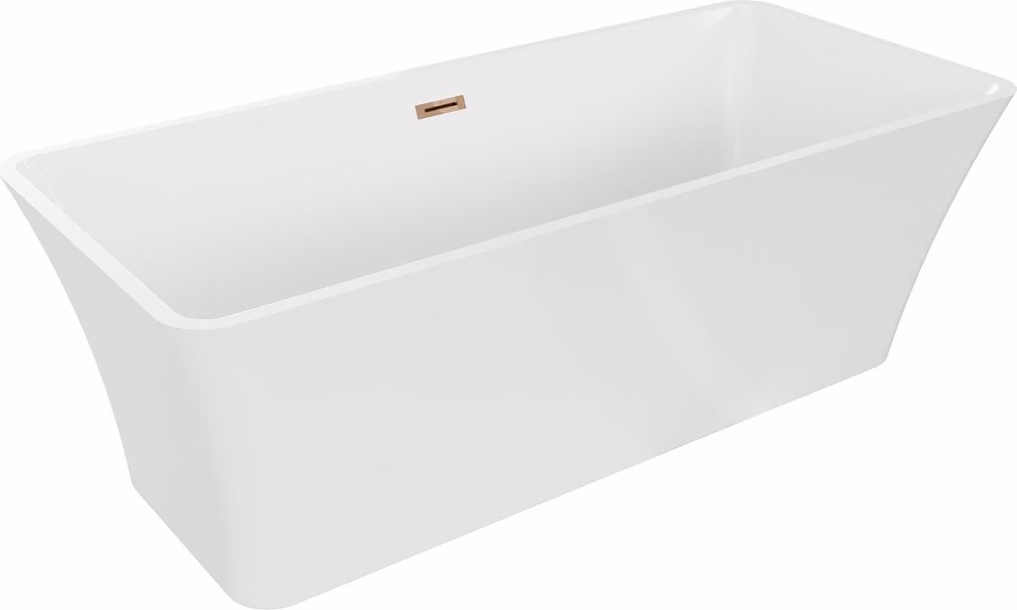 Mexen Tonia vasca da bagno freestanding 170 x 75 cm, bianca, tracimatore oro rosa - 52171707500-60