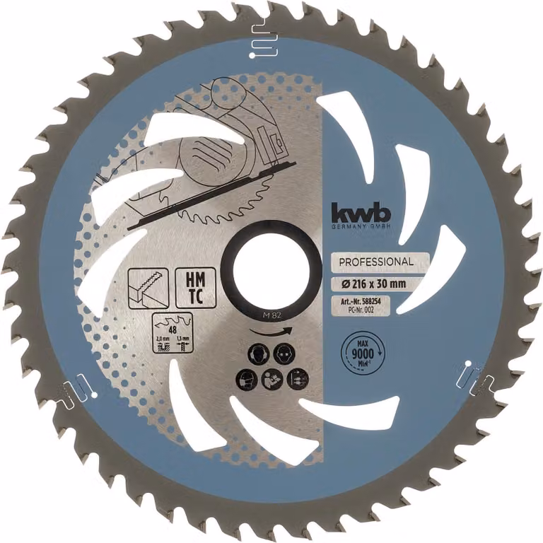 kwb 588254 Lama circolare in metallo duro 216 x 30 x 1,3 mm Numero di denti: 48 1 pz