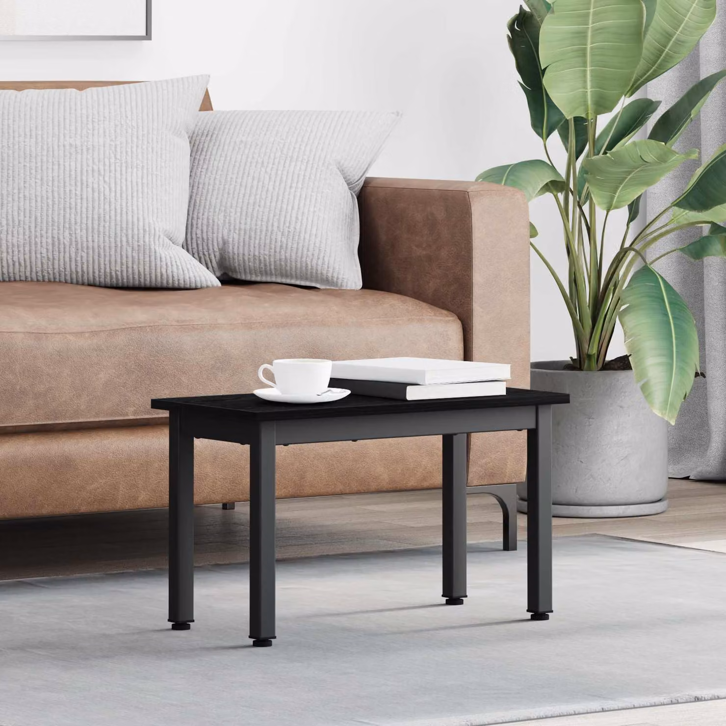 vidaXL Tavolino da salotto moderno nero L: 60 cm, P: 30 cm, H: 36 cm
