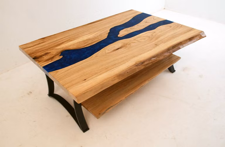 Couchtisch River Table Echtes Holz Flusstisch Massiv Epoxidharz Tische 120x60