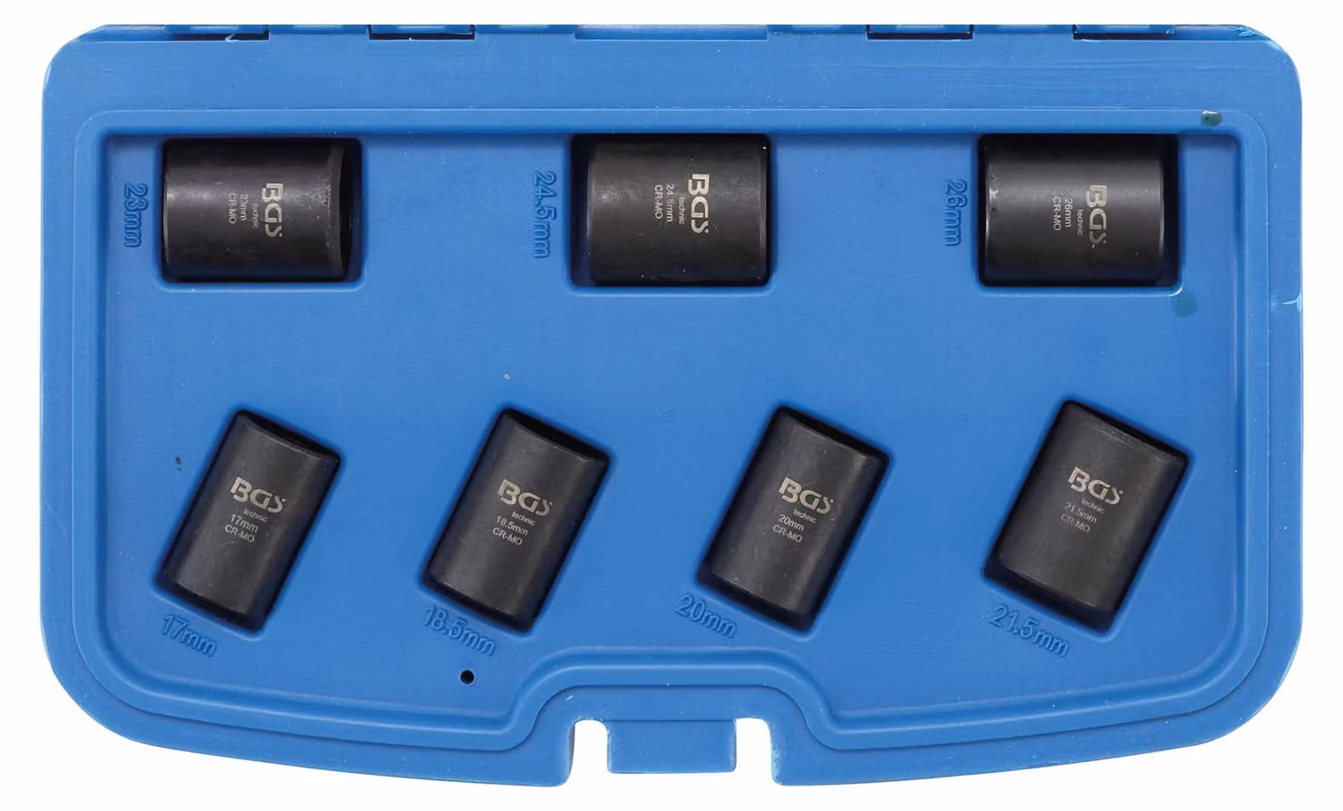 BGS Set di chiavi a bussola a profilo elicoidale / estrattore di viti con attacco quadro 12,5 mm (1/2") SW 17 - 26 mm 7 pezzi - 5291