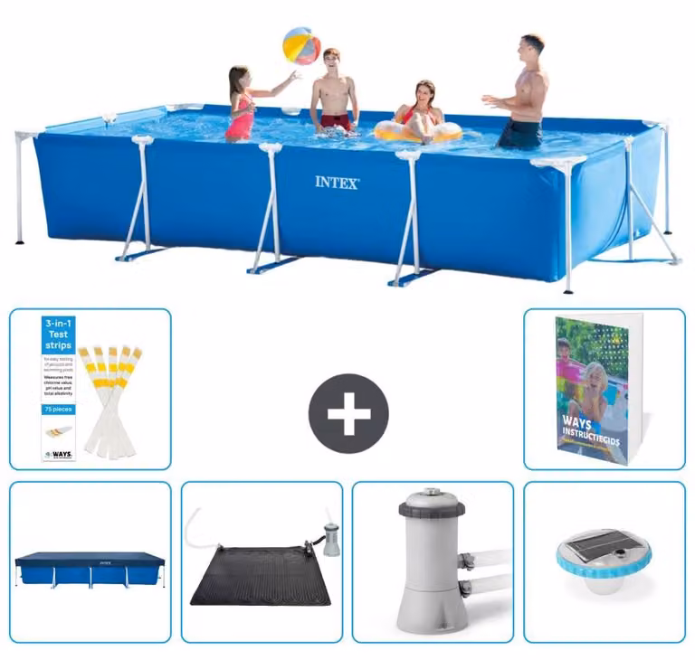 Piscina fuori terra rettangolare - 450x220x84 cm - composta da 5 elementi - modello S154
