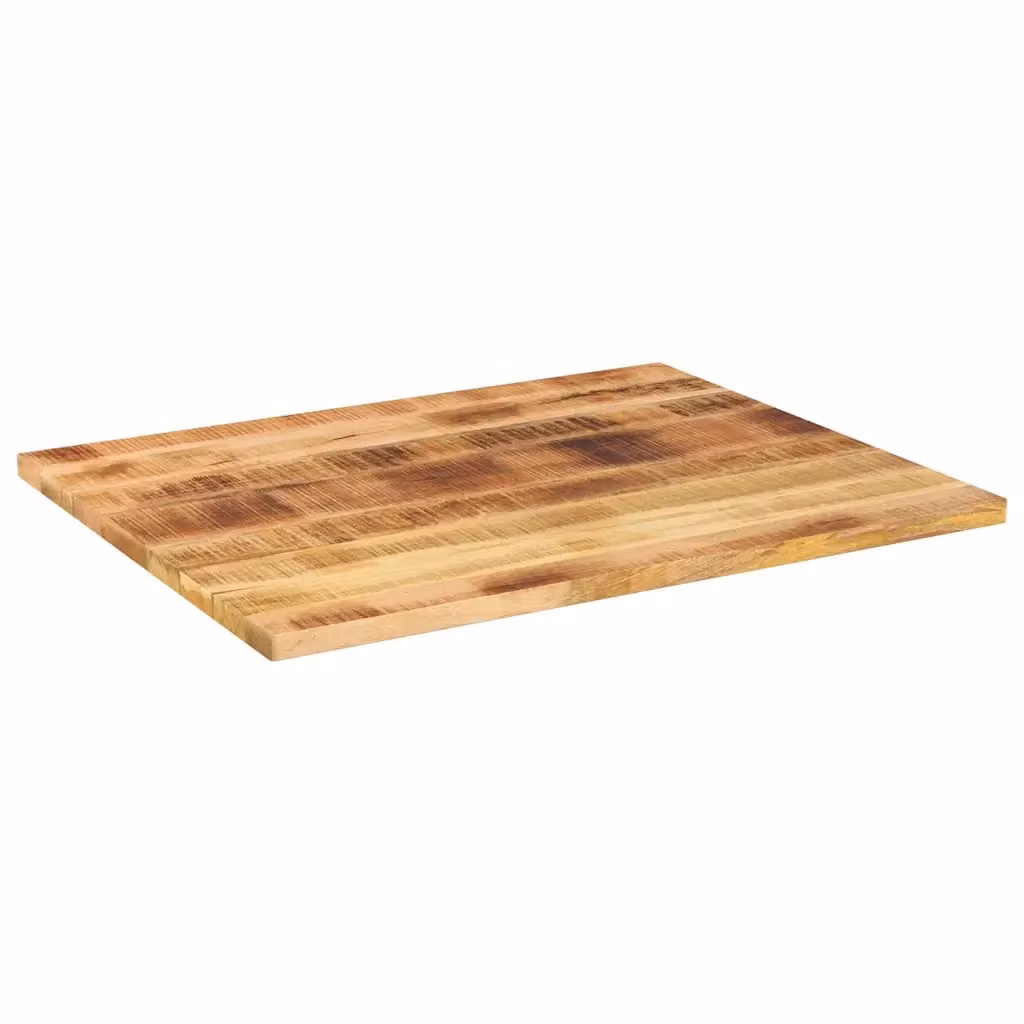 Piano per tavolo e scrivania rettangolare in legno di mango grezzo marrone, L: 90 cm, P: 80 cm, H: 3,8 cm – 2