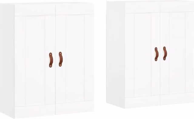Armadietti a Parete 2 pz Bianchi in Legno Multistrato CFW8385806