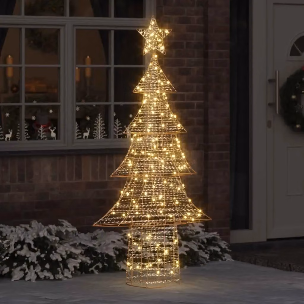Albero di Natale moderno con 240 LED bianco caldo, Altezza: 181 cm – 2