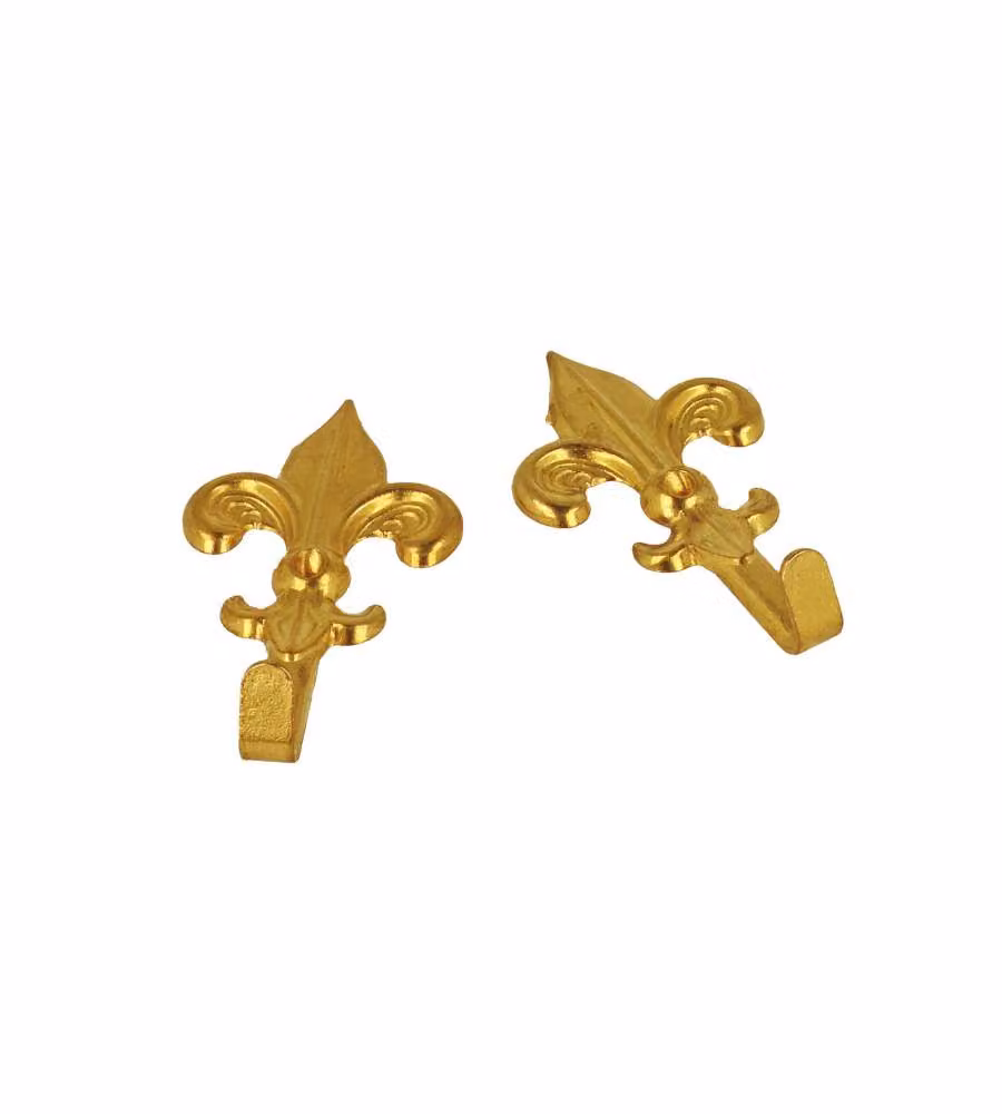 Ganci per quadri modello "Giglio" 28 x 48 mm. finitura ottone lucido 5 pz.