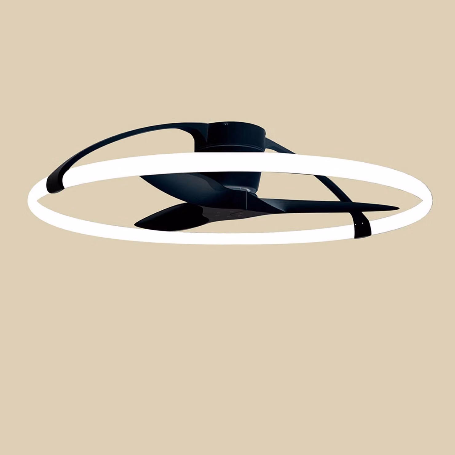 Mantra Iluminación Ventilatore da soffitto LED Smart Nepal, nero, CC, silenzioso dimmerabile, Nero, Soggiorno / Sala da pranzo, Metallo, Moderno