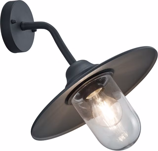 Applique da giardino Trio Leuchten in metallo e vetro nero con LED luce bianca calda IP44