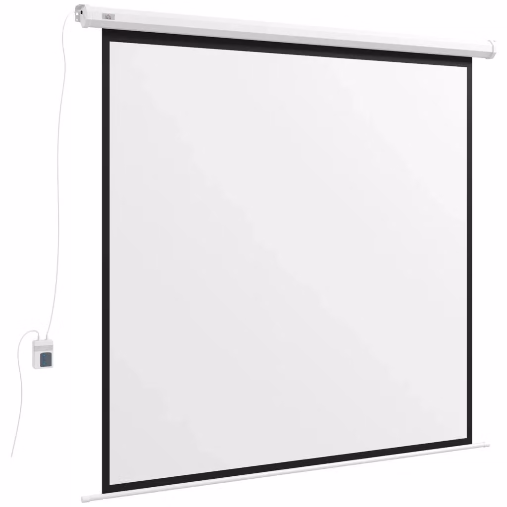 Schermo per proiezione motorizzato Minimal 96 pollici 4K HD Bianco L: 195 cm, H: 182 cm – 2
