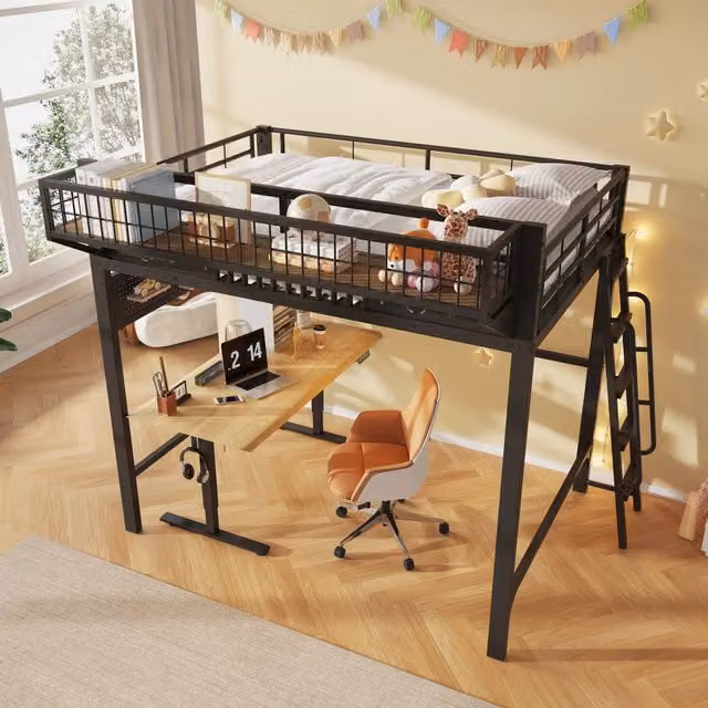 letto a castello metallo nero 169 x 235 cm