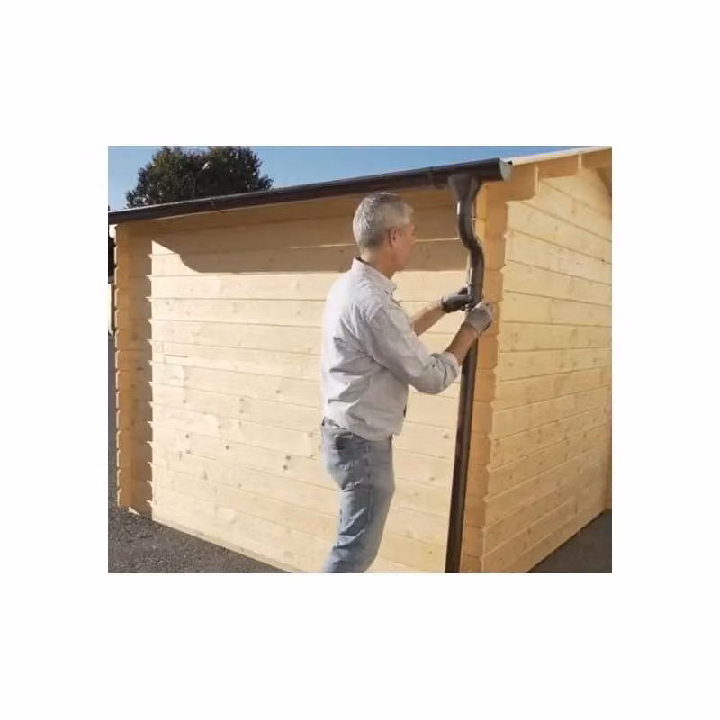 Kit grondaia in acciaio zincato marrone per casette da giardino con falde 260-300 cm completo di accessori Esterni da Vivere – 2