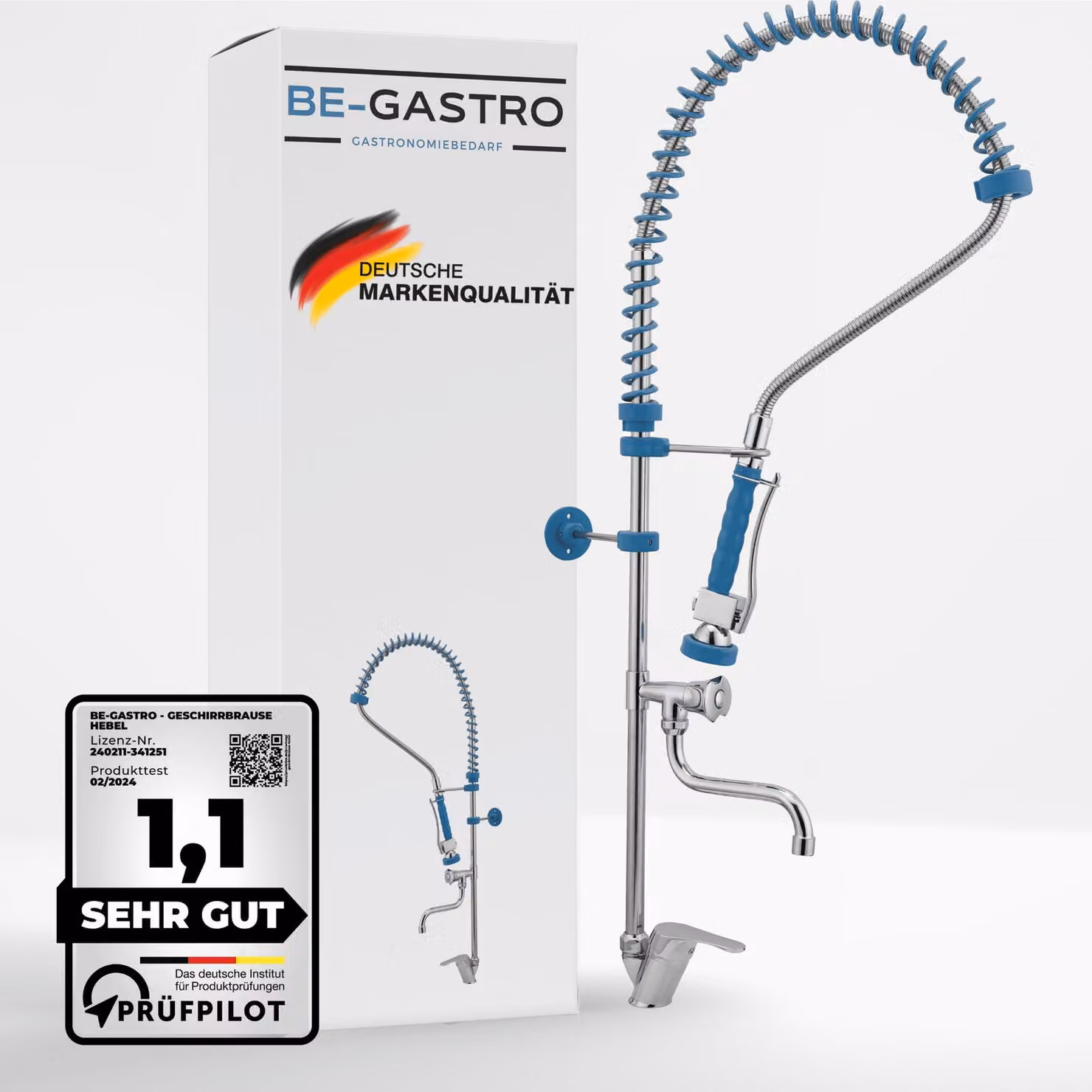 Miscelatore monocomando premium per lavello della cucina, in acciaio inossidabile, colore blu