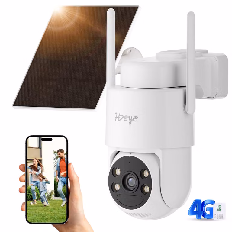 Telecamera di sicurezza HDeye SP3 4MP 4G con PIR e audio bidirezionale – Batteria con autonomia di 3 mesi, riconoscimento AI, IP65  per uso esterno