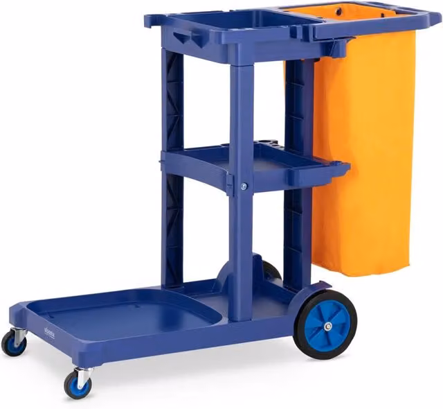 Carrello di pulizia con sacco 120 x 51,5 x 96 cm plastica blu 14_0008607