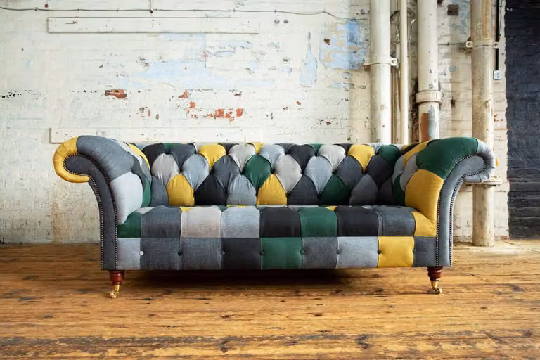 Dreisitzer Couch Polster Design Sofa 3er Sitz Sofas Zimmer Möbel Grün Moderne