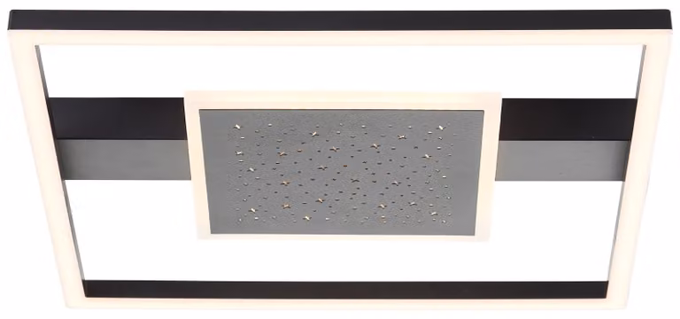 Plafoniera LED brillante Reno 37 x 37 cm, 3500 lm, 3000 K, starlight, nero