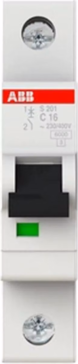 Interruttore LS , 6 kA, C, 16 A/1 polo, 1 TE, 1 pz.